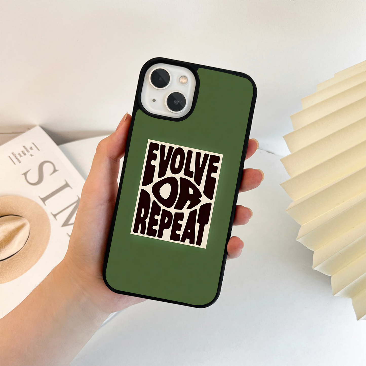 Evolve Or Repeat Quote Glass Case