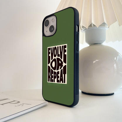 Evolve Or Repeat Quote Glass Case