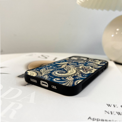 Navy Bloom Royal Glass Case