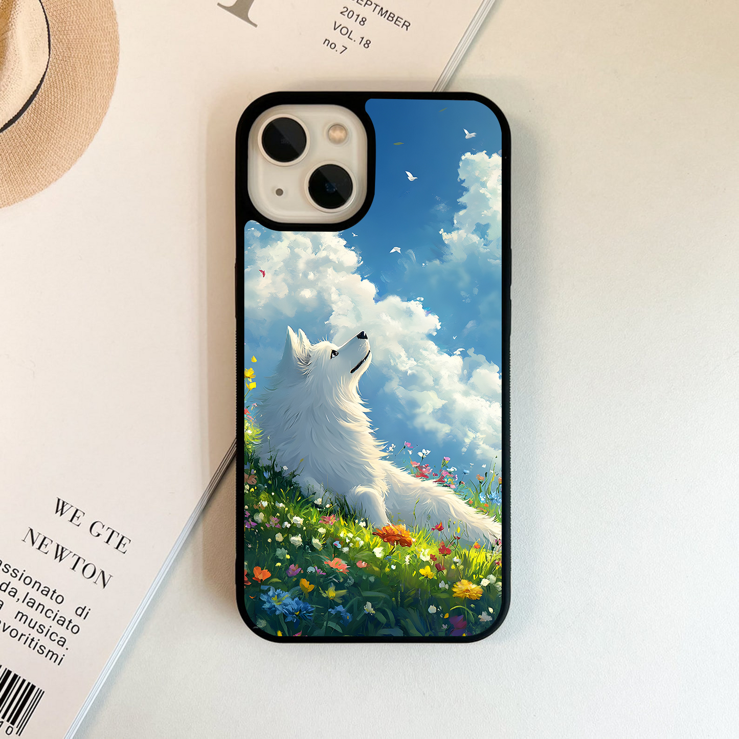 Flowery Hill Wolf Glass Case