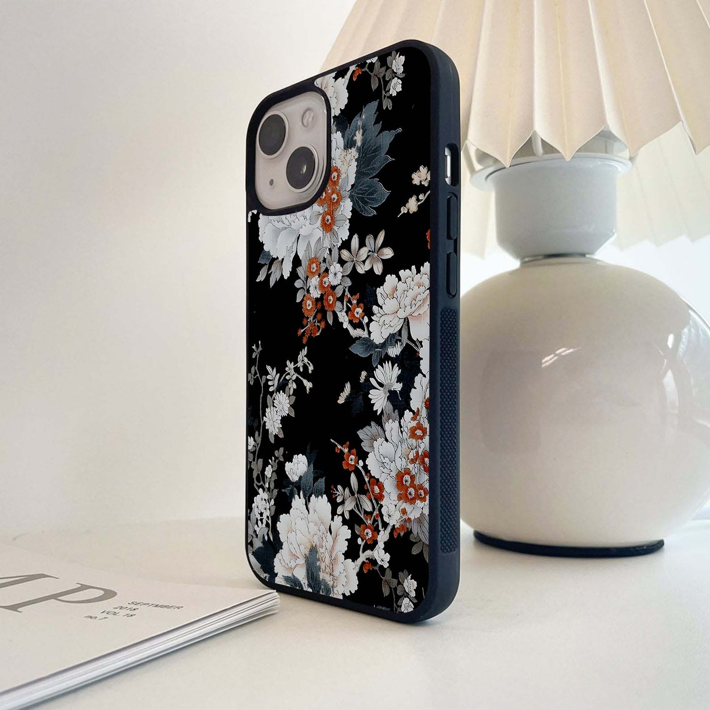 Muted Floral Mist Glass Case