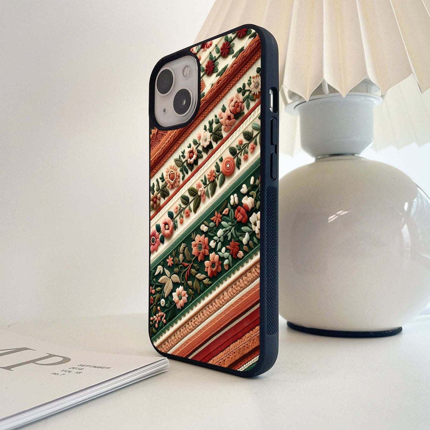 Ornamental Floral Harmony Glass Case