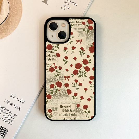 Retro Rose Journal Glass Case