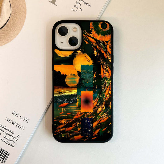 Sunlit Koi Dance Glass Case