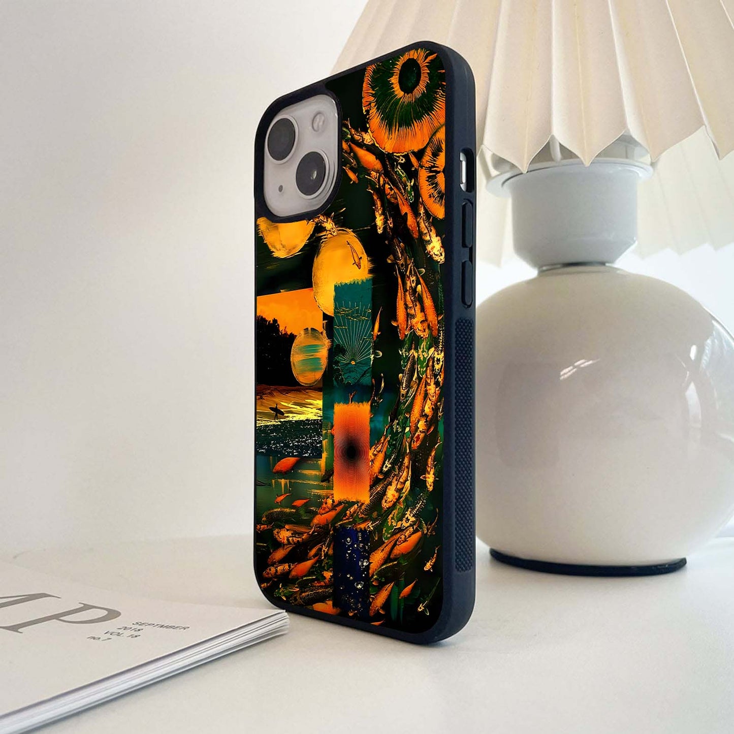 Sunlit Koi Dance Glass Case