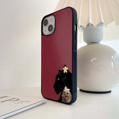 Panther & Cat Duo Glass Case