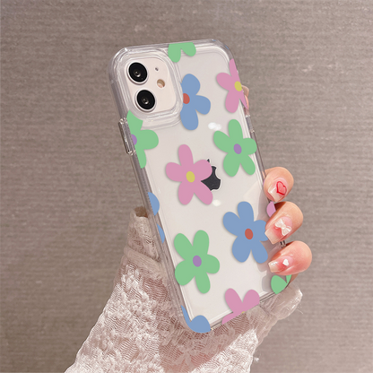 Cute Multiple Flower Pattern Clear Silicon Case Cover