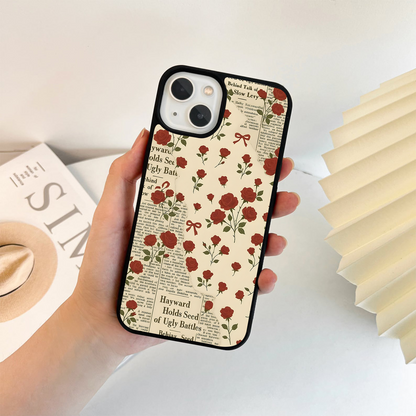 Retro Rose Journal Glass Case