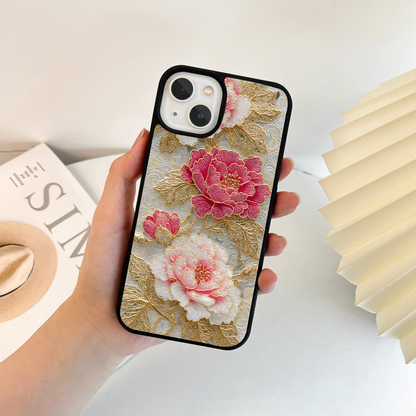 Golden Blossom Elegance Glass Case