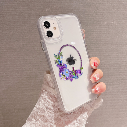 Floral Ring Custom Name Clear Silicon Soft Cover