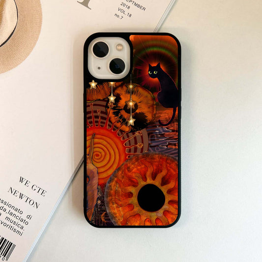 Mystic Sun Cat Glass Case