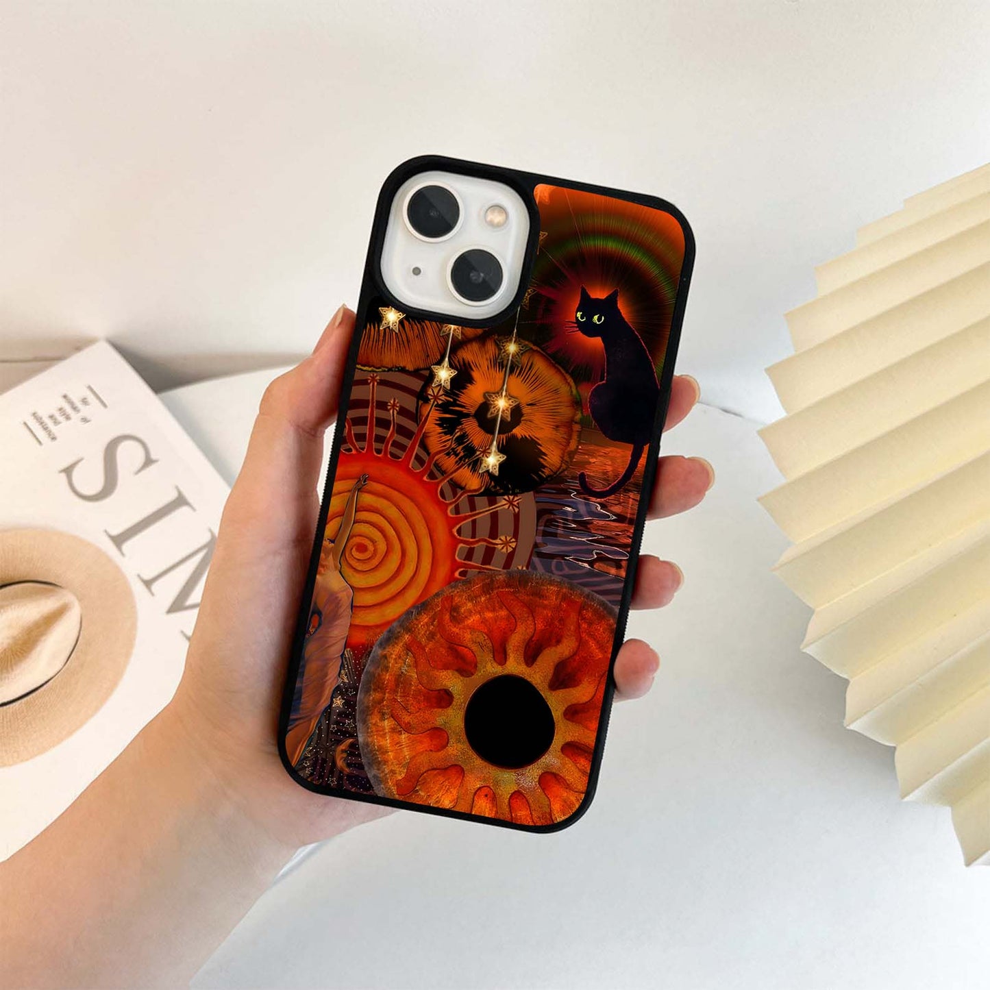 Mystic Sun Cat Glass Case