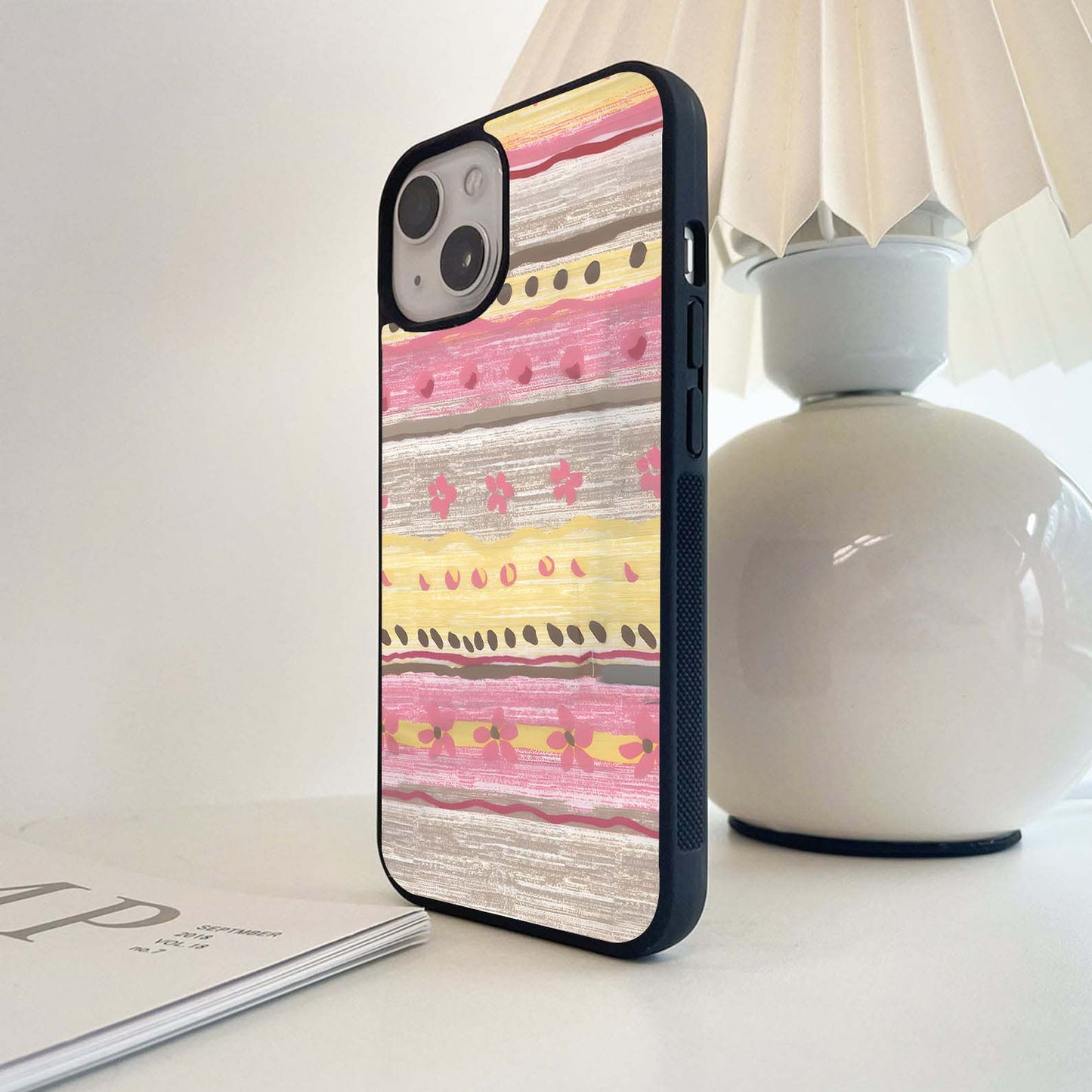 Sunlit Pastel Stripes Glass Case