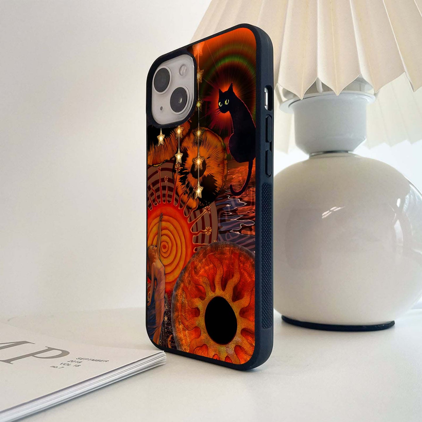 Mystic Sun Cat Glass Case