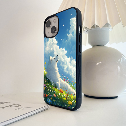 Flowery Hill Wolf Glass Case