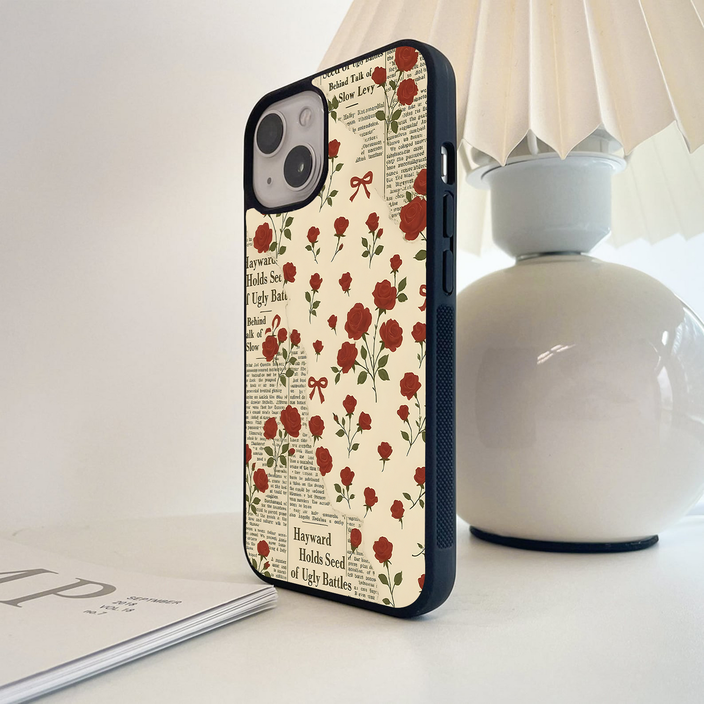 Retro Rose Journal Glass Case