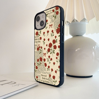 Retro Rose Journal Glass Case