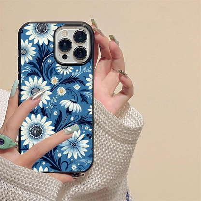 Blue flower pattern Glass Case