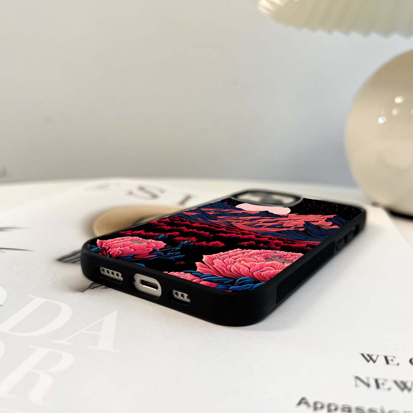 Blush Moon Bloom Glass Case