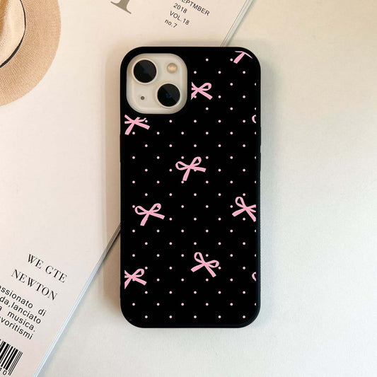 Pink Bows & Polka Dots Glass Case