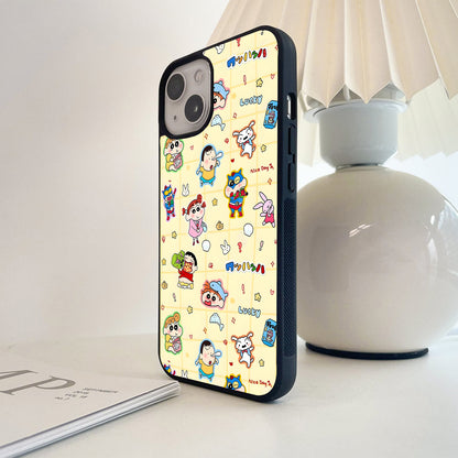 Lucky Shinchan Stickers Glass Case