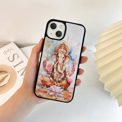 Watercolor Lotus Ganesha Glass Case
