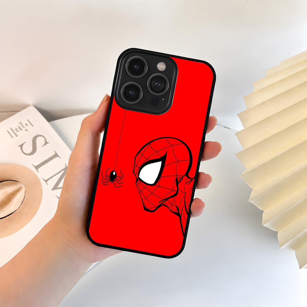 Red Web Spiderman Glass Case