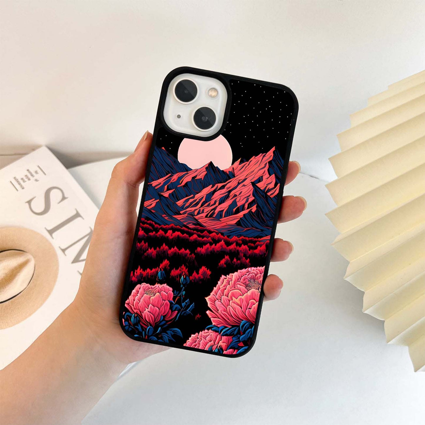 Blush Moon Bloom Glass Case