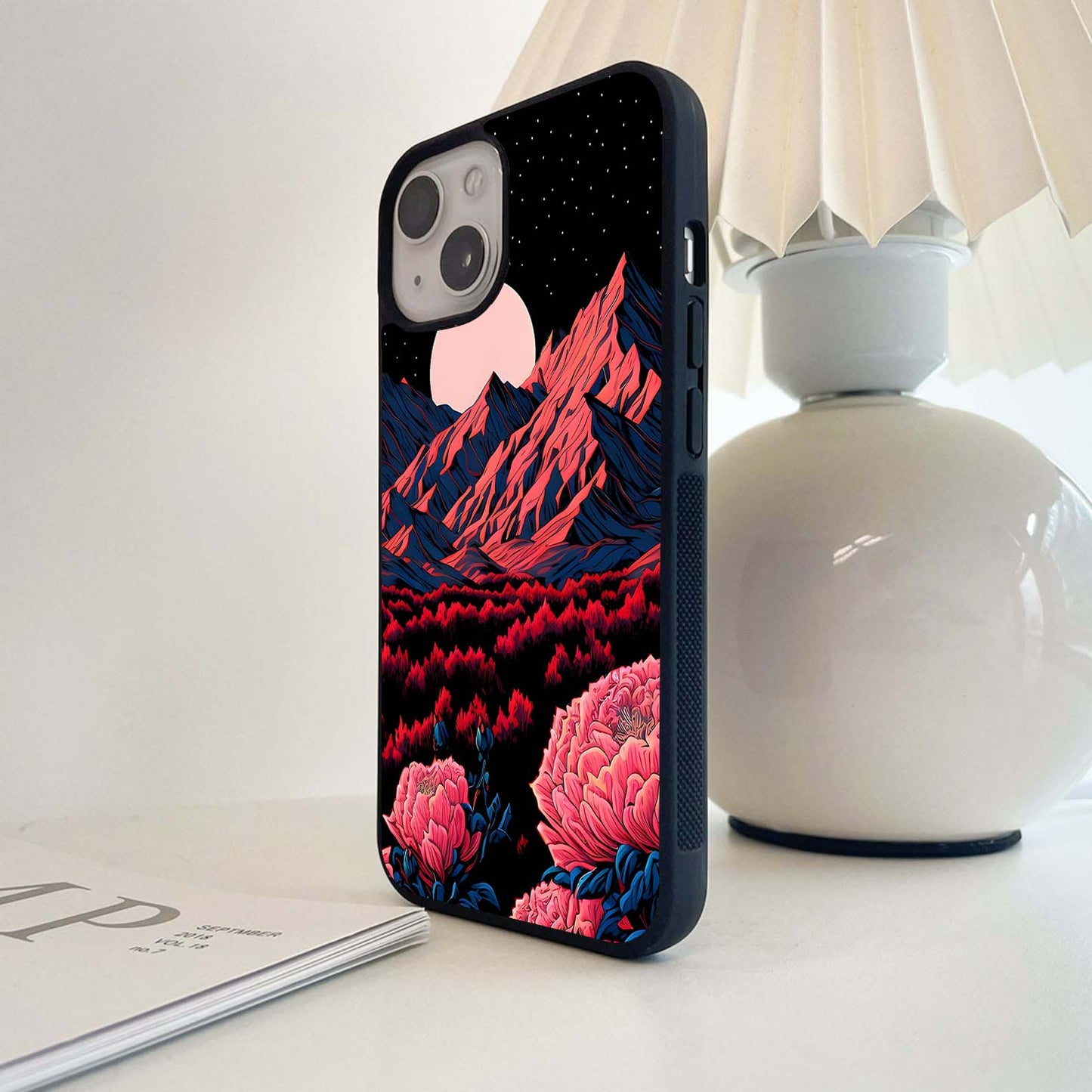 Blush Moon Bloom Glass Case