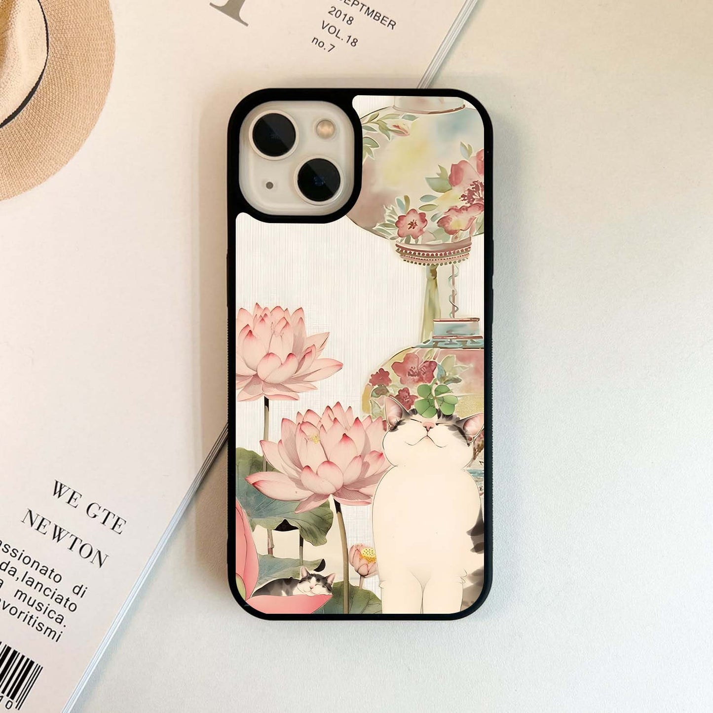 Blossom Serenity Cat Glass Case