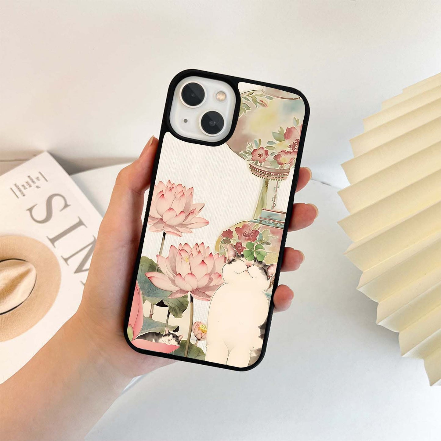 Blossom Serenity Cat Glass Case