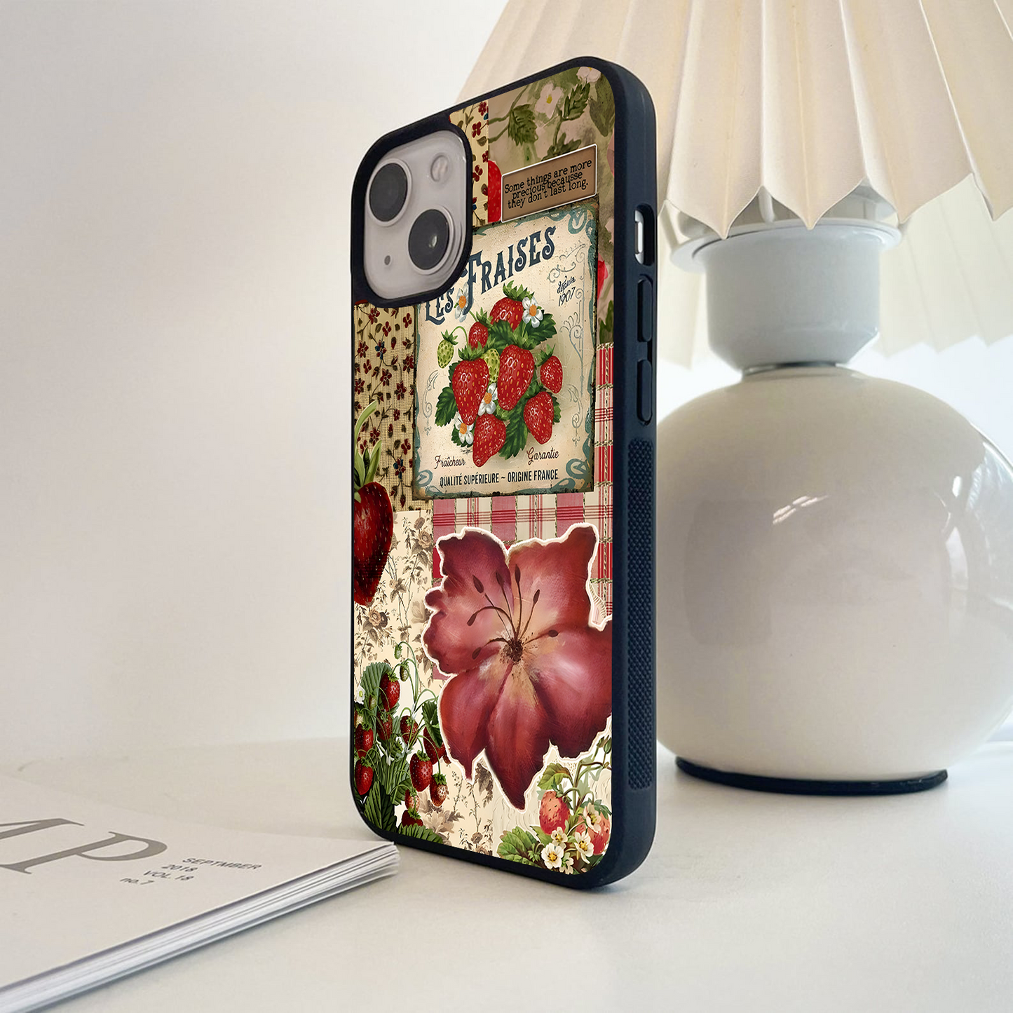 Berry Vintage Bloom Glass Case