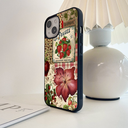 Berry Vintage Bloom Glass Case