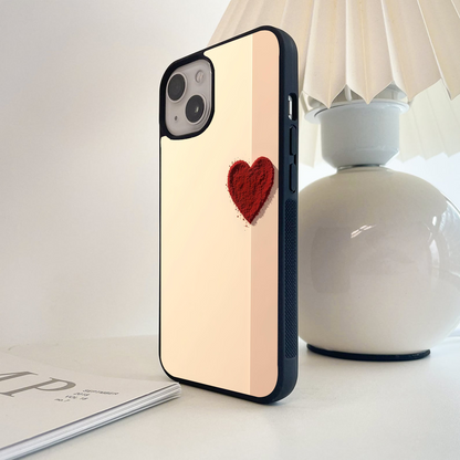 Red Velevet Heart Glass Case