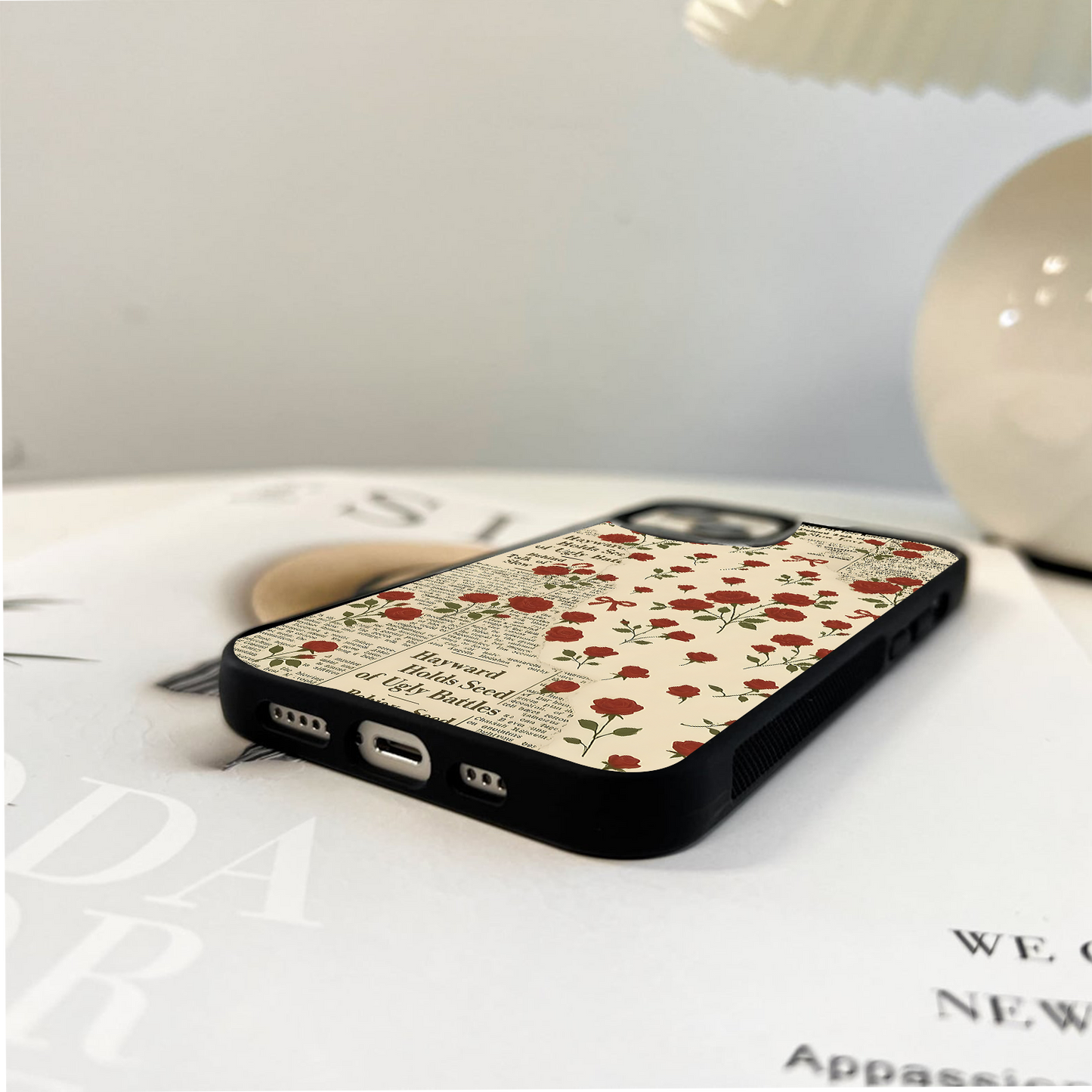 Retro Rose Journal Glass Case