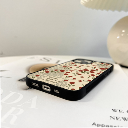 Retro Rose Journal Glass Case