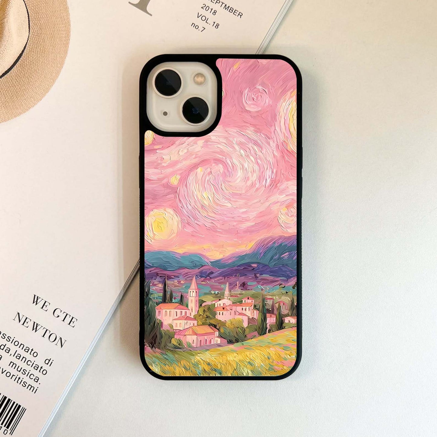 Pastel Starry Village Glass Case