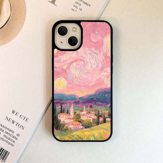 Pastel Starry Village Glass Case