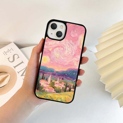 Pastel Starry Village Glass Case