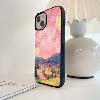 Pastel Starry Village Glass Case