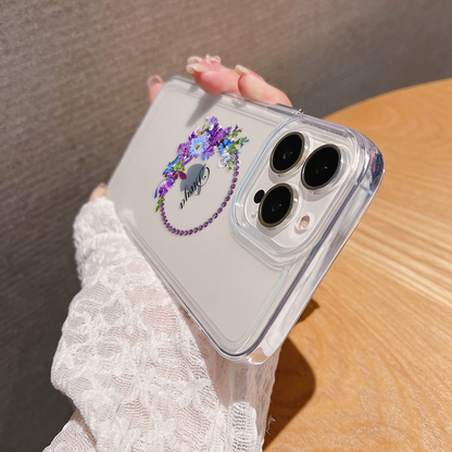 Floral Ring Custom Name Clear Silicon Soft Cover