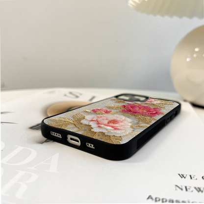 Golden Blossom Elegance Glass Case