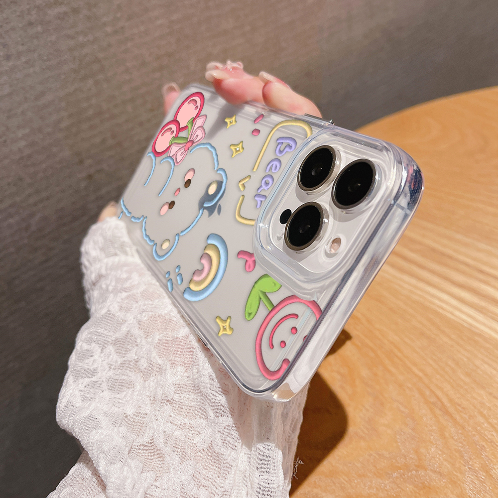 Cute Asthetic Bear Clear Silicon Case Cover