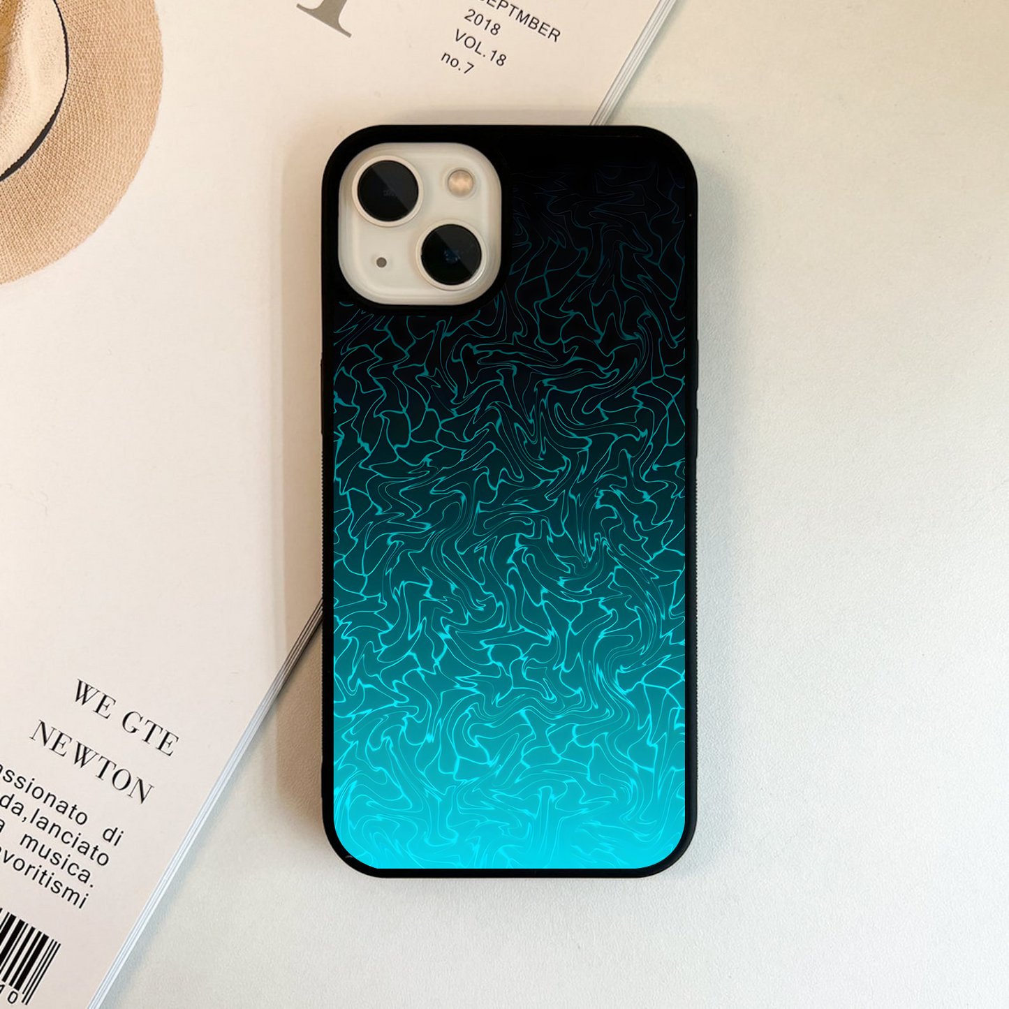 Neon Flow Wave Glass Case