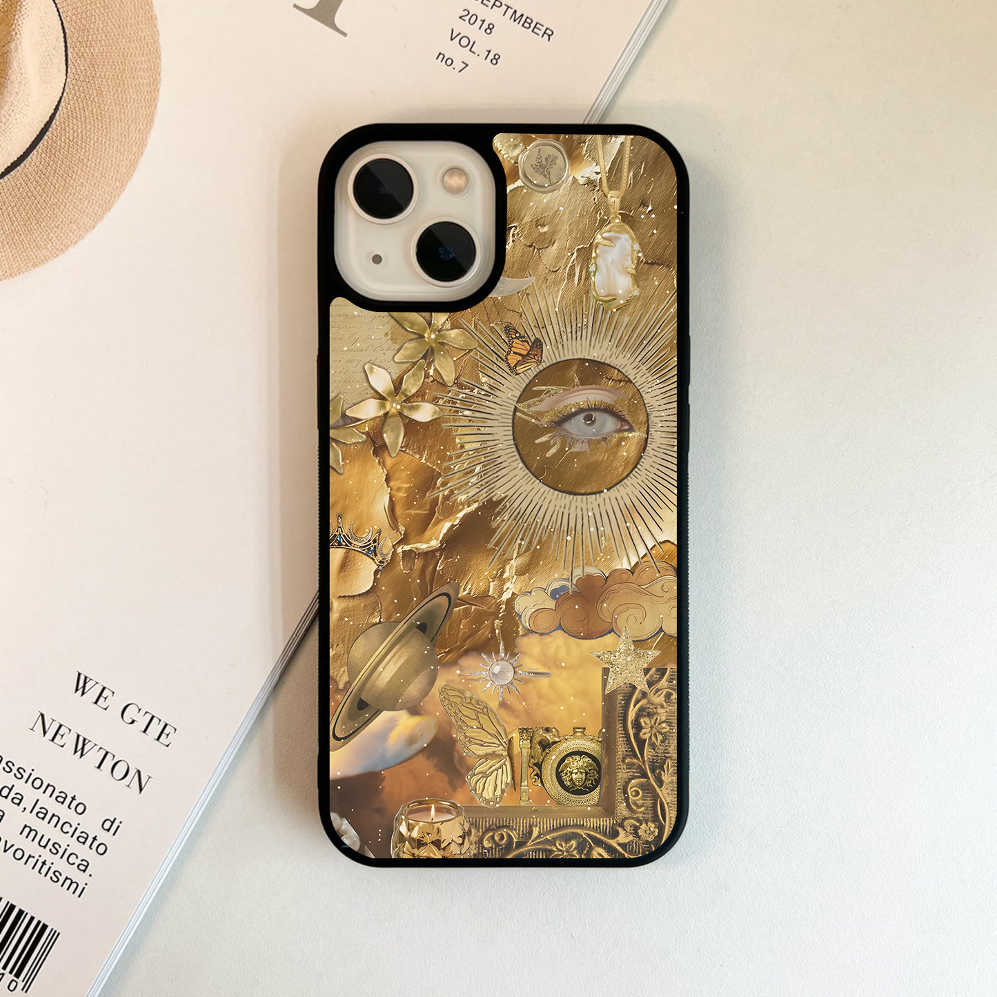 Golden Cosmic Aura Glass Case