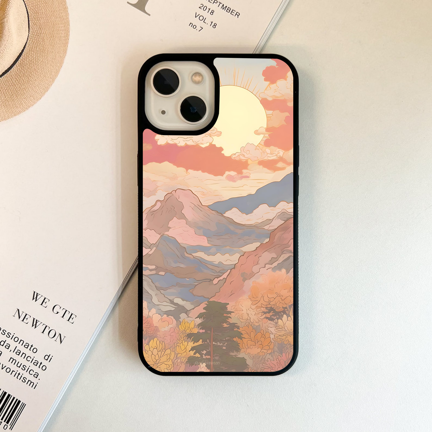 Japanic Mountains Glass Case