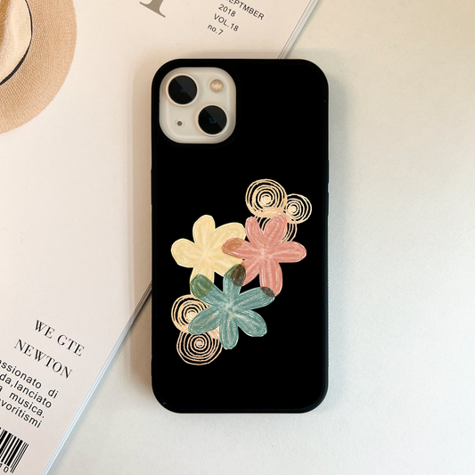 Soft Bloom Sketch Glass Case