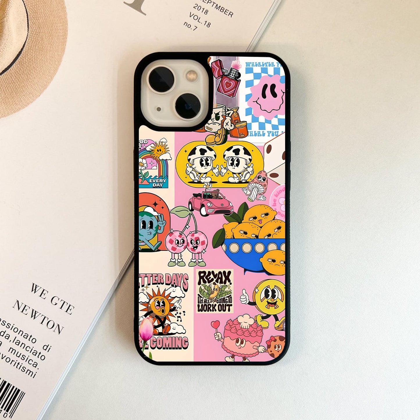 Assorted Stickers Glass Case