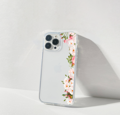 Elegant Rose Edge Clear Silicon Cover