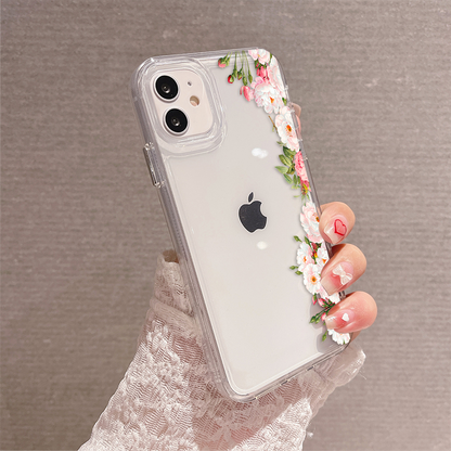 Elegant Rose Edge Clear Silicon Cover